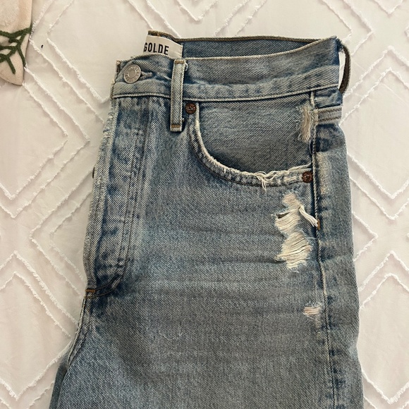 NWT Agolde Stella High Rise Baggy Denim Shorts in Deserted Size 25 - Picture 4 of 7